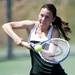 Greenhills No 4 doubles partners Makaila DeSano-Smith hits a ball on Thursday, May 16. Daniel Brenner I AnnArbor.com